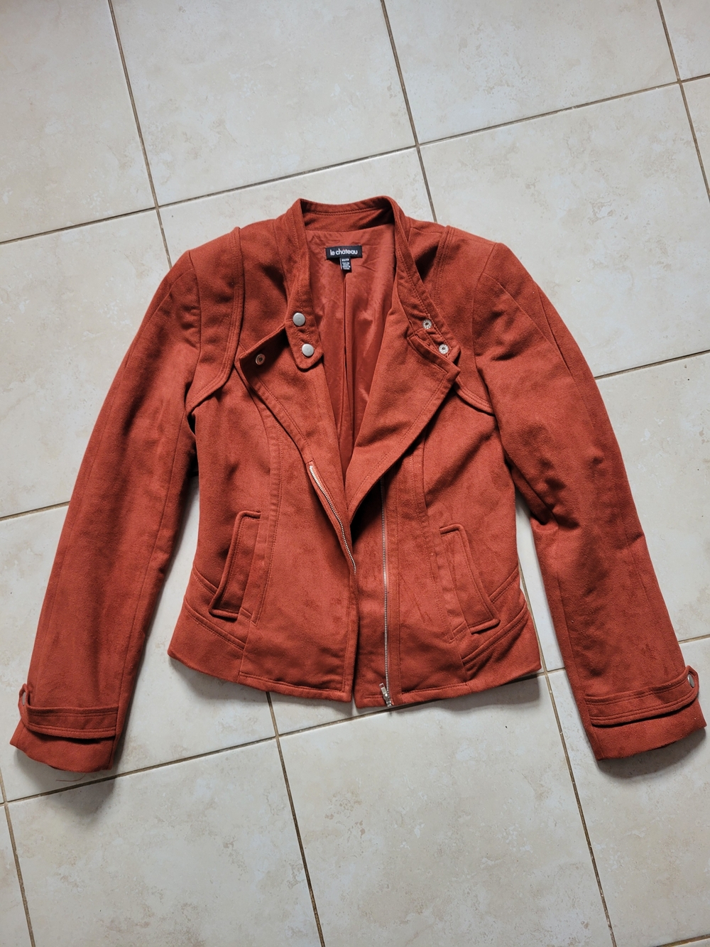 le chateau Women's Rust-Colored Moto Jacket * In Kind Of Suede *